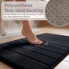 image:imageBathroom Rugs  2Piece Memory Foam Bath Mats with Microfiber Top  NonSlip Absorbent Rugs for Shower Laundry or Kitchen by Lavish Home Black