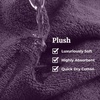 image:imageBedford Home Quick Dry 100 Cotton Zero Twist Towel Set Hotel amp Spa Quality Soft Lightweight Highly Absorbent Towels and Washcloths for Bathroom Shower Ideal for Everyday Use  6 Piece SilverEggplant and White
