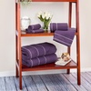 image:imageBedford Home Quick Dry 100 Cotton Zero Twist Towel Set Hotel amp Spa Quality Soft Lightweight Highly Absorbent Towels and Washcloths for Bathroom Shower Ideal for Everyday Use  6 Piece SilverEggplant and White