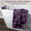 image:imageBedford Home Quick Dry 100 Cotton Zero Twist Towel Set Hotel amp Spa Quality Soft Lightweight Highly Absorbent Towels and Washcloths for Bathroom Shower Ideal for Everyday Use  6 Piece SilverEggplant and White