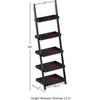 image:imageBookshelf  5Tier Ladder Shelf with Leaning Look  Bookcase for Home Decor and Office Storage  Freestanding Book Shelves by Lavish Home WhiteBlack