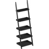 image:imageBookshelf  5Tier Ladder Shelf with Leaning Look  Bookcase for Home Decor and Office Storage  Freestanding Book Shelves by Lavish Home WhiteBlack