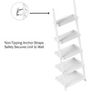 image:imageBookshelf  5Tier Ladder Shelf with Leaning Look  Bookcase for Home Decor and Office Storage  Freestanding Book Shelves by Lavish Home WhiteWhite