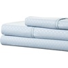 image:imageBrushed Microfiber Sheet Set 3 Piece Embossed Checkered Bed Linens Deep Pocket Fitted amp Flat Sheets Plus A Pillowcase by Lavish Home Twin BlueBlue