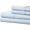 image:imageBrushed Microfiber Sheet Set 3 Piece Embossed Checkered Bed Linens Deep Pocket Fitted amp Flat Sheets Plus A Pillowcase by Lavish Home Twin BlueBlue