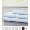 image:imageBrushed Microfiber Sheet Set 3 Piece Embossed Checkered Bed Linens Deep Pocket Fitted amp Flat Sheets Plus A Pillowcase by Lavish Home Twin BlueBlue