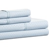 image:imageBrushed Microfiber Sheet Set 3 Piece Embossed Checkered Bed Linens Deep Pocket Fitted amp Flat Sheets Plus A Pillowcase by Lavish Home Twin BlueBlue