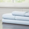 image:imageBrushed Microfiber Sheet Set 3 Piece Embossed Checkered Bed Linens Deep Pocket Fitted amp Flat Sheets Plus A Pillowcase by Lavish Home Twin BlueBlue