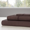 image:imageBrushed Microfiber Sheet Set 3 Piece Embossed Checkered Bed Linens Deep Pocket Fitted amp Flat Sheets Plus A Pillowcase by Lavish Home Twin BlueBrown