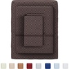 image:imageBrushed Microfiber Sheet Set 3 Piece Embossed Checkered Bed Linens Deep Pocket Fitted amp Flat Sheets Plus A Pillowcase by Lavish Home Twin BlueBrown