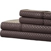 image:imageBrushed Microfiber Sheet Set 3 Piece Embossed Checkered Bed Linens Deep Pocket Fitted amp Flat Sheets Plus A Pillowcase by Lavish Home Twin BlueBrown