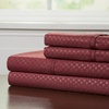 image:imageBrushed Microfiber Sheet Set 3 Piece Embossed Checkered Bed Linens Deep Pocket Fitted amp Flat Sheets Plus A Pillowcase by Lavish Home Twin BlueBurgundy