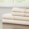 image:imageBrushed Microfiber Sheet Set 3 Piece Embossed Checkered Bed Linens Deep Pocket Fitted amp Flat Sheets Plus A Pillowcase by Lavish Home Twin BlueChampagne
