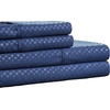 image:imageBrushed Microfiber Sheet Set 3 Piece Embossed Checkered Bed Linens Deep Pocket Fitted amp Flat Sheets Plus A Pillowcase by Lavish Home Twin BlueNavy