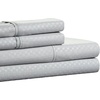 image:imageBrushed Microfiber Sheet Set 3 Piece Embossed Checkered Bed Linens Deep Pocket Fitted amp Flat Sheets Plus A Pillowcase by Lavish Home Twin BluePlatinum