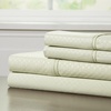 image:imageBrushed Microfiber Sheet Set 3 Piece Embossed Checkered Bed Linens Deep Pocket Fitted amp Flat Sheets Plus A Pillowcase by Lavish Home Twin BlueSage