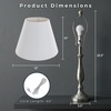 image:imageBrushed Steel Table Lamps  Set of 2 Traditional Accent Lights with LED Bulbs  Home Dcor for Bedroom Living Room Office or Entry by Lavish Home