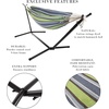 image:imageDouble Brazilian Hammock with Stand Included  Woven Cotton 2Person Outdoor Swing with Frame for Camping Backyard or Patio by Pure Garden