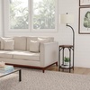 image:imageFloor Lamp with End Table  Modern Rustic Side Shelves with USB Charging Port LED Light Bulb and DrumShaped Shade  Standing Lights by Lavish Home with Bulb