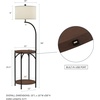 image:imageFloor Lamp with End Table  Modern Rustic Side Shelves with USB Charging Port LED Light Bulb and DrumShaped Shade  Standing Lights by Lavish Home with Bulb