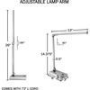 image:imageLED Desk Lamp  Contemporary Reading Light with 36 LEDs and 2 Rigid Adjustable Arms for Home Office Bedside or Dorm Room  by Lavish Home WhiteSilver