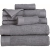 image:imageLavish Home 10PC Bathroom Towels Set  525GSM 100 Cotton Bathroom Essentials with 2 Bath Towels 2 Hand Cloths 4 Wash Cloths and 2 Fingertip Fabric for Shower Gym Spa and Dorm NavySilver