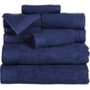 image:imageLavish Home 10PC Bathroom Towels Set  525GSM 100 Cotton Bathroom Essentials with 2 Bath Towels 2 Hand Cloths 4 Wash Cloths and 2 Fingertip Fabric for Shower Gym Spa and Dorm NavyNavy