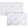 image:imageLavish Home 2 Piece Bathroom Rug Set  41x245 Inch and 34x21 Inch 100 Cotton Bath Mats with Textured Trellis Print for Elegant Bathroom Decor  Bath Rugs Non Slip Washable Bathmats Navy BlueWhite