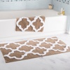 image:imageLavish Home 2 Piece Bathroom Rug Set  41x245 Inch and 34x21 Inch 100 Cotton Bath Mats with Textured Trellis Print for Elegant Bathroom Decor  Bath Rugs Non Slip Washable Bathmats Navy BlueTaupe
