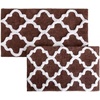 image:imageLavish Home 2 Piece Bathroom Rug Set  41x245 Inch and 34x21 Inch 100 Cotton Bath Mats with Textured Trellis Print for Elegant Bathroom Decor  Bath Rugs Non Slip Washable Bathmats Navy BlueChocolate