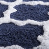 image:imageLavish Home 2 Piece Bathroom Rug Set  41x245 Inch and 34x21 Inch 100 Cotton Bath Mats with Textured Trellis Print for Elegant Bathroom Decor  Bath Rugs Non Slip Washable Bathmats Navy BlueNavy