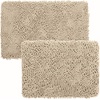 image:imageLavish Home 2 Piece Memory Foam Shag Bath Mat  Ivory