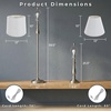 image:imageLavish Home 3Piece Home Lighting Set  Coordinating Bundle with 2 Table Lamps and 1 Floor Lamp for Home and Office Decor SilverWhite and Brushed Steel