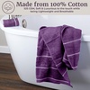 image:imageLavish Home 6 Piece Bathroom Towels Set  525GSM 100 Cotton Bathroom Essentials  2 Bath Sheets 2 Hand Towels and 2 Wash Cloths for Bath Shower Gym Spa and Dorm Room EggplantEggplantWhite