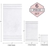 image:imageLavish Home 6 Piece Bathroom Towels Set  525GSM 100 Cotton Bathroom Essentials  2 Bath Sheets 2 Hand Towels and 2 Wash Cloths for Bath Shower Gym Spa and Dorm Room EggplantWhite and Black