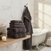 image:imageLavish Home 6 Piece Bathroom Towels Set  525GSM 100 Cotton Bathroom Essentials  2 Bath Sheets 2 Hand Towels and 2 Wash Cloths for Bath Shower Gym Spa and Dorm Room EggplantCharcoal Gray