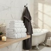 image:imageLavish Home 6 Piece Bathroom Towels Set  525GSM 100 Cotton Bathroom Essentials  2 Bath Sheets 2 Hand Towels and 2 Wash Cloths for Bath Shower Gym Spa and Dorm Room EggplantWhite and Black