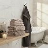 image:imageLavish Home 6 Piece Bathroom Towels Set  525GSM 100 Cotton Bathroom Essentials  2 Bath Sheets 2 Hand Towels and 2 Wash Cloths for Bath Shower Gym Spa and Dorm Room EggplantTaupe and Black