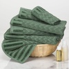image:imageLavish Home 6Piece Cotton Deluxe Plush Bath Towel Set  Chevron Pattern Plush Sculpted Spa Luxury Decorative Body Hand and Face Towels Green