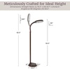 image:imageLavish Home 721438 Full Spectrum Natural Sunlight Floor Lamp with Bendable NeckReading Craft Studying and Esthetician Light 625 BrownBrown