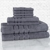 image:imageLavish Home 8 Piece 100 Cotton Plush Bath Towel Set  SilverSilver