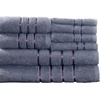 image:imageLavish Home 8 Piece 100 Cotton Plush Bath Towel Set  SilverSilver