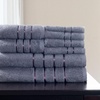 image:imageLavish Home 8 Piece 100 Cotton Plush Bath Towel Set  SilverSilver
