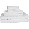 image:imageLavish Home 8 Piece 100 Cotton Plush Bath Towel Set  White