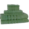 image:imageLavish Home 8PC Plush Bathroom Towels Set  650GSM 100 Cotton Bathroom Essentials with 4 Absorbent Wash Cloths 2 Hand Cloths and 2 Bath Towel for Shower Gym Dorm and Spa Green