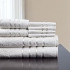 image:imageLavish Home 8PC Plush Bathroom Towels Set  650GSM 100 Cotton Bathroom Essentials with 4 Absorbent Wash Cloths 2 Hand Cloths and 2 Bath Towel for Shower Gym Dorm and Spa White