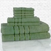 image:imageLavish Home 8PC Plush Bathroom Towels Set  650GSM 100 Cotton Bathroom Essentials with 4 Absorbent Wash Cloths 2 Hand Cloths and 2 Bath Towel for Shower Gym Dorm and Spa Green