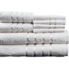 image:imageLavish Home 8PC Plush Bathroom Towels Set  650GSM 100 Cotton Bathroom Essentials with 4 Absorbent Wash Cloths 2 Hand Cloths and 2 Bath Towel for Shower Gym Dorm and Spa White