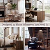 image:imageLavish Home Adjustable Floor Lamp  Full Spectrum Natural Sunlight Lamp and Bendable Neck  Reading Crafting Esthetician Floor Light Woodgrain