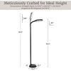 image:imageLavish Home Adjustable Floor Lamp for Bedroom  Full Spectrum Natural Sunlight Lamp for Office with Bendable Neck for Reading Light Craft Studying and Esthetician Light  Black